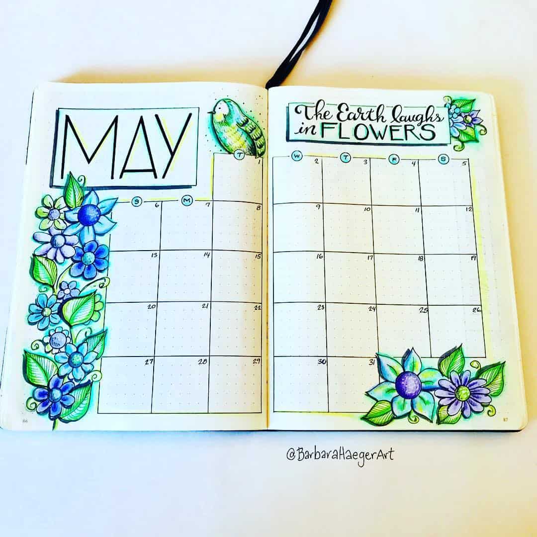 11 Bullet Journal Layouts That Are Perfect For May - Meraadi