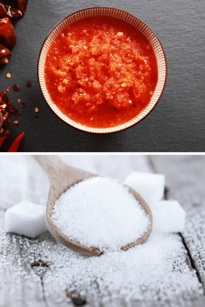 Chili sauce & a sweetener of choice