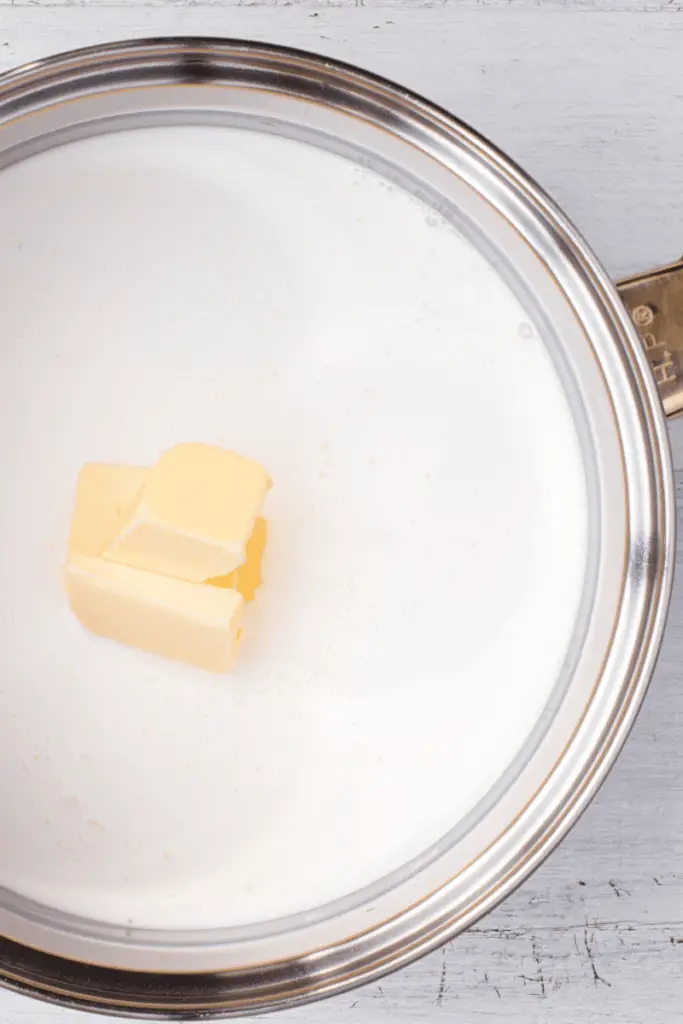 milk and butter as a heavy cream substitute