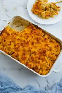 delicious baked mac and cheese with evaporated milk.