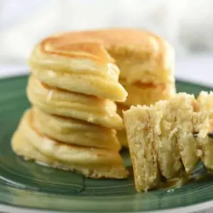 cream cheese pancakes served