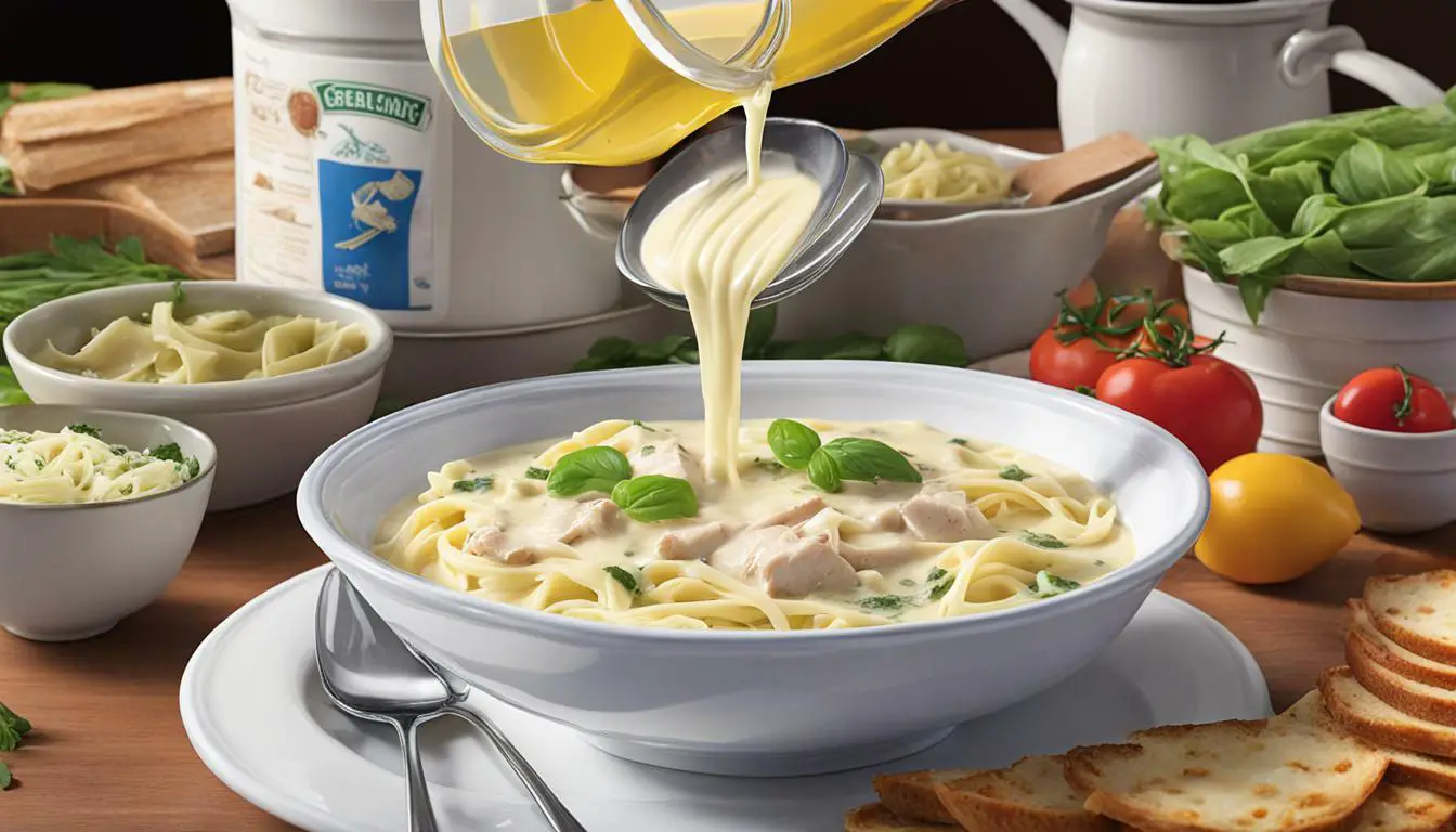 substitute for chicken broth in alfredo